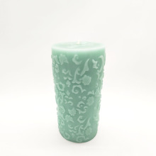 colored spraying embossed pillar candles carved pattern candle